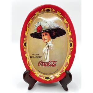 Coca Cola Company Tip Coin Tin Tray 1909 Advertisement Reproduction Printed 1973